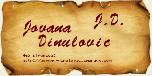 Jovana Dinulović vizit kartica